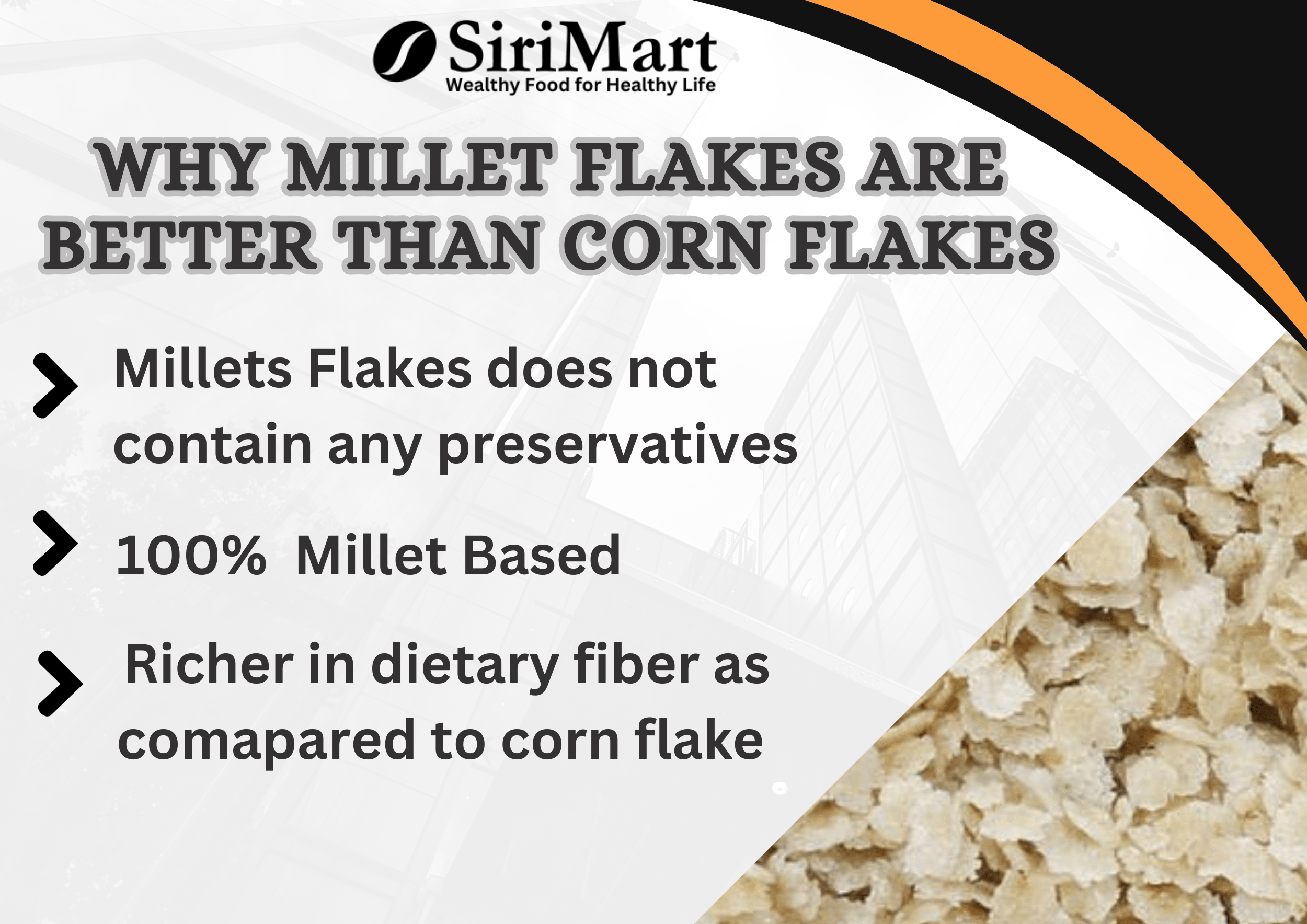 SiriMart Foxtail Millet Flakes 500 gms Healthy Breakfast Millet