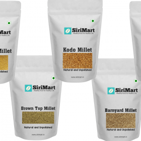 SiriMart Organic Unpolished Millets - Siridhanya, 100% Natural, Dr. Khadar Wali Recommended, 5 Millet Combo Pack, 500gm Each